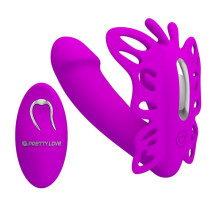 Лиловая клиторальная бабочка с вагинальным виброотростком Katherine