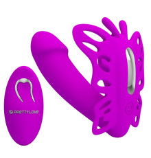 Лиловая клиторальная бабочка с вагинальным виброотростком Katherine