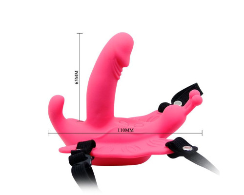 Стимулятор клитора  бабочка  на ремешках с вибрацией