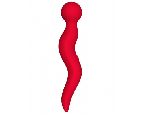 Красный жезловый вибромассажёр Cassi - 21 см.