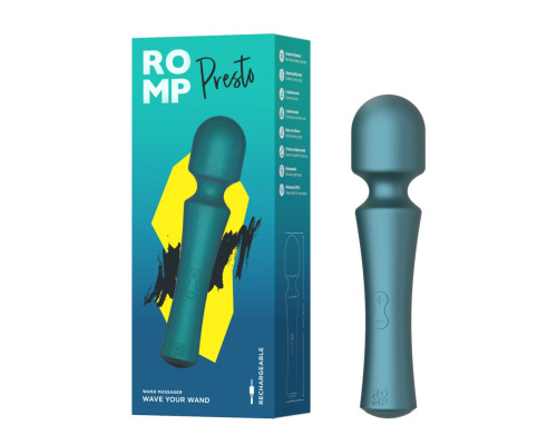 Зеленый wand-вибратор Romp Presto - 20 см.