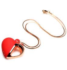 Красное ожерелье с подвеской-вибратором 10X Vibrating Silicone Heart Necklace