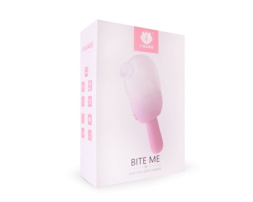 Нежно-розовый клиторальный вибромассажер Bite Me - 14,8 см.