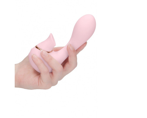 Розовый вакуум-волновой массажер с двойной стимуляцией Irresistible Mythical