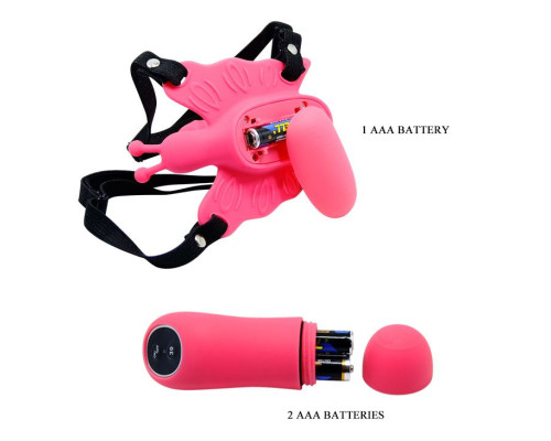 Стимулятор клитора  бабочка  на ремешках с вибрацией