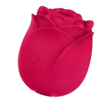 Малиновый вибростимулятор в форме бутона розы