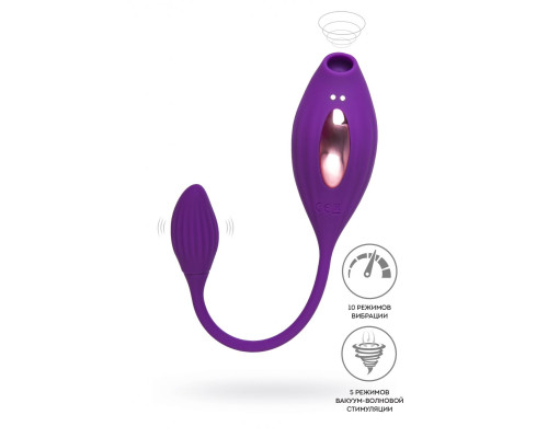 Фиолетовый вакуумный стимулятор клитора Ginny с виброяйцом