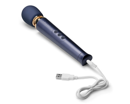 Cиний вибратор Le Wand Petite Rechargeable Vibrating Massager - 25 см.