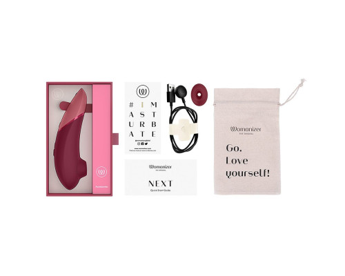 Бордовый бесконтактный клиторальный стимулятор Womanizer Next