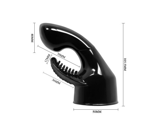 Черная насадкая для wand-вибратора - 10,5 см.