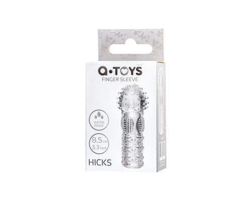 Прозрачная рельефная насадка на палец Hicks - 8,5 см.