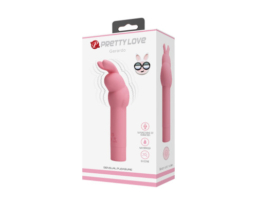 Нежно-розовый вибростимулятор в форме кролика Gerardo