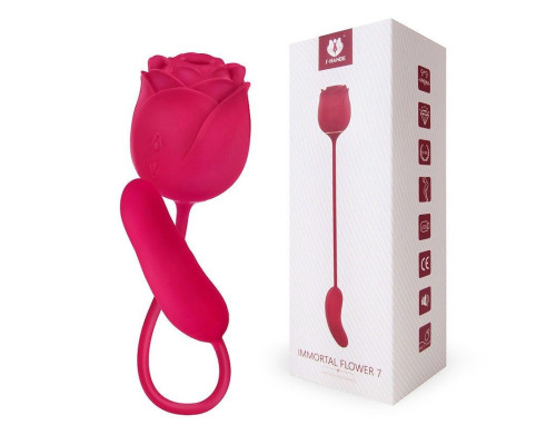 Розовый вибромассажер Immortal Flower 7