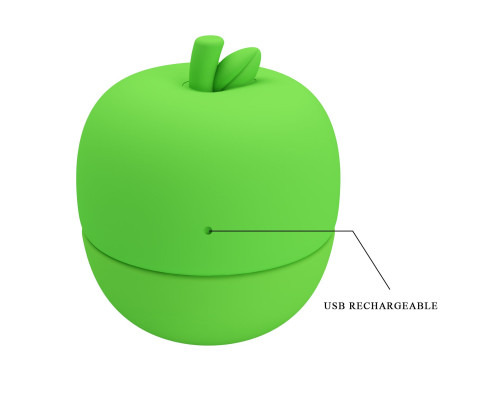 Зеленый клиторальный стимулятор в форме яблочка Apple Secret
