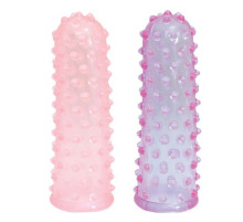 Набор из 2 пупырчатых насадок на пальцы FINGER SLEEVES PURPLE/PINK