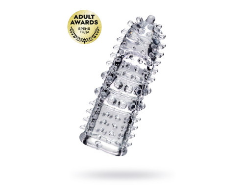 Прозрачная рельефная насадка на палец Arbo - 8 см.