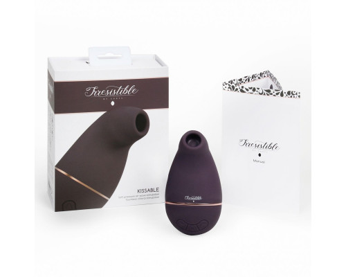 Фиолетовый клиторальный вакуум-волновой массажер Irresistible Kissable
