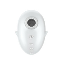 Белый вакуум-волновой стимулятор клитора с вибрацией Cutie Ghost