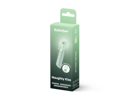 Зеленый вакуумный стимулятор Naughty Kiss