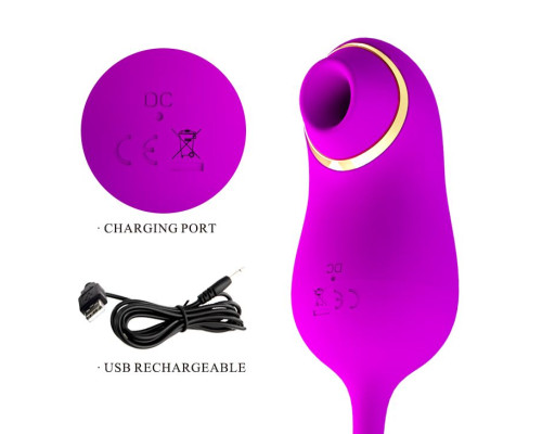 Лиловый вакуумный клиторальный стимулятор Kama с виброяйцом