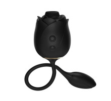 Черный клиторальный стимулятор Dark Blushing Rose