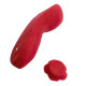 Красный вибратор в трусики Funtown Caleo с магнитным держателем-розой