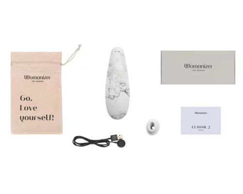 Белый бесконтактный клиторальный стимулятор Womanizer Marilyn Monroe Special Edition