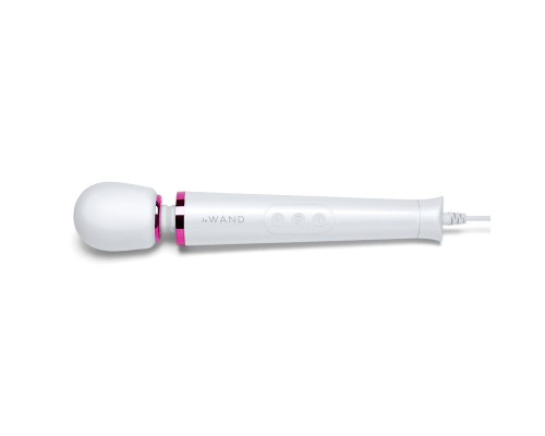 Белый проводной вибратор Le Wand Petite Vibrating Massager - 25 см.