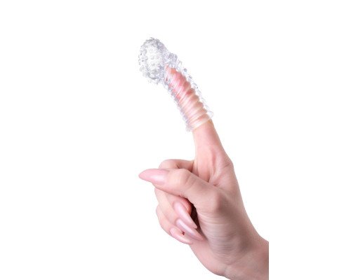 Прозрачная рельефная насадка на палец Dale - 8,5 см.