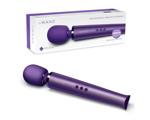 Фиолетовый вибратор Le Wand Rechargeable Vibrating Massager - 34 см.