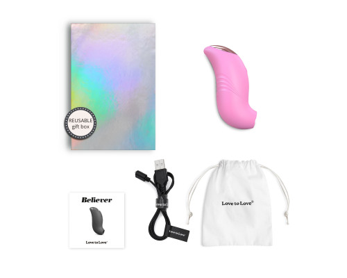 Розовый вакуум-волновой стимулятор Believer
