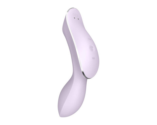 Сиреневый вибромассажер с вакуумной стимуляцией Curvy Trinity 2