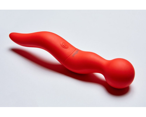 Красный жезловый вибромассажёр Cassi - 21 см.