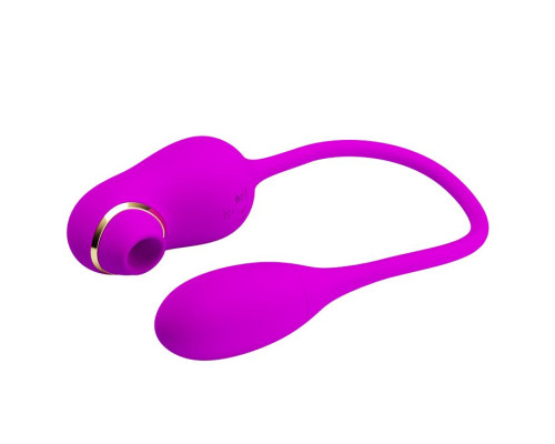 Лиловый вакуумный клиторальный стимулятор Kama с виброяйцом