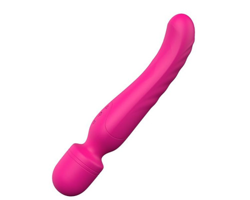 Ярко-розовый жезловый вибратор Heating Bodywand с нагревом - 23,2 см.