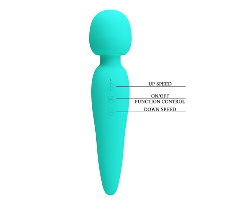 Бирюзовый wand-вибратор Meredith