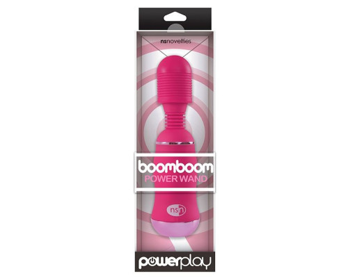 Ярко-розовый вибромассажер с усиленной вибрацией BoomBoom Power Wand