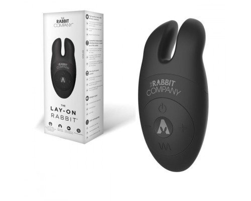 Черный вибростимулятор с ушками The Lay-on Rabbit