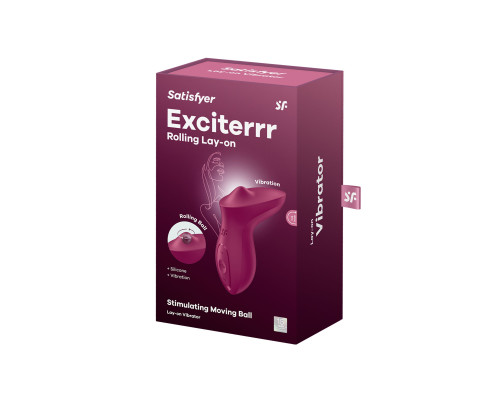 Бордовый вибратор с движущимся шариком Exciterrr