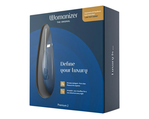 Синий клиторальный стимулятор Womanizer Premium 2