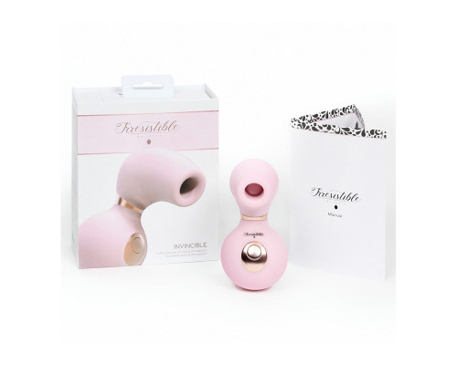 Розовый клиторальный вакуум-волновой массажер Irresistible Invincible