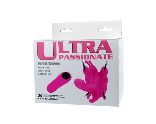 Стимулятор клитора  бабочка  на ремешках с вибрацией