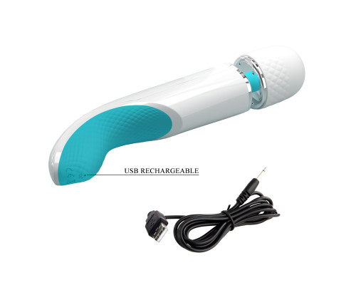 Белый wand-вибратор Azlins - 24 см.