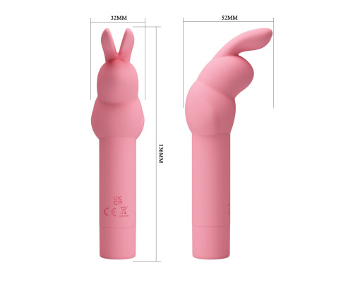 Нежно-розовый вибростимулятор в форме кролика Gerardo
