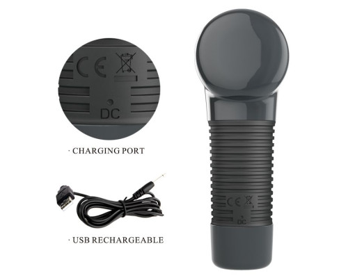 Темно-серый клиторальный вибромассажер Magic Gun - 19,9 см.