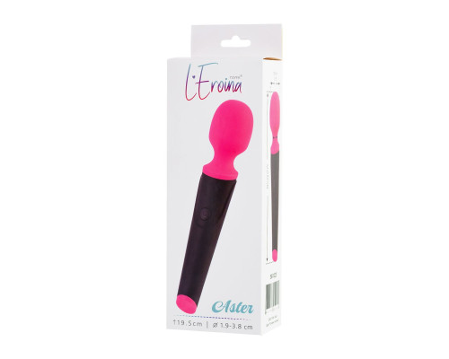 Черно-розовый вибростимулятор ASTER - 19,5 см.