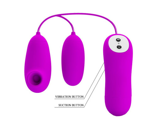 Лиловый вакуумный стимулятор клитора с виброяйцом