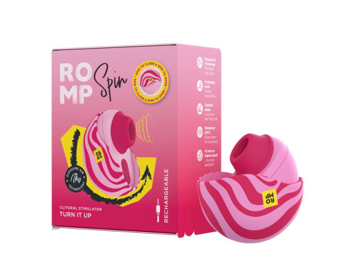 Розовый бесконтактный клиторальный стимулятор Romp Spin