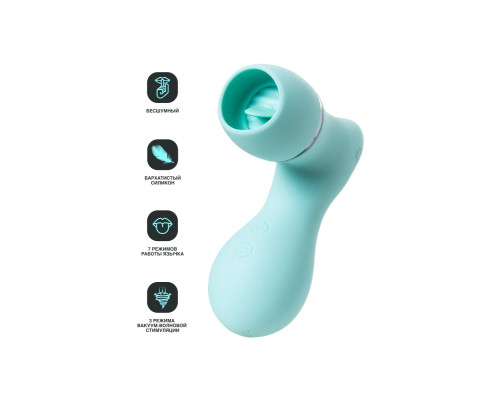 Мятный вакуум-волновой стимулятор клитора с язычком DINGO