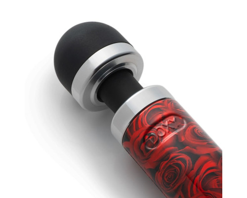 Красно-черный жезловый вибратор Doxy Die Cast 3 с розами